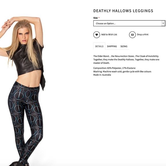 Deathly Hallows Workout Leggings - Picture 4 of 4